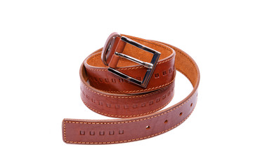 Man's fashion belt isolated on a white background
