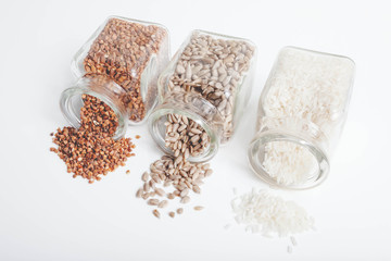 buckwheat, sunflower, rice