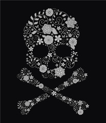 floral vector skull