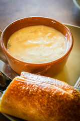 Potato soup with bread