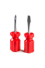 Two screwdrivers isolated on white