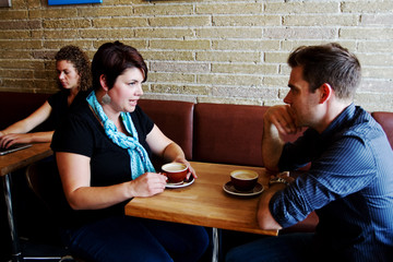 Couple in coffee shop