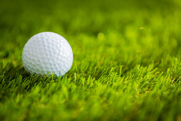 Golf ball on green grass
