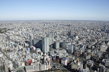 Aerial view of Akihabara areas