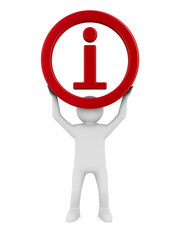 symbol information on white background. Isolated 3D image