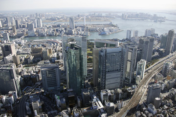 Aerial view of Shiodome areas