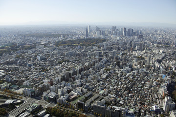 Fototapeta na wymiar Aerial view of Yotsuya areas