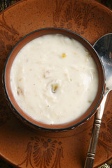 Shrikhand  is an Indian sweet dish made of strained yogurt