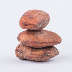 Fototapeta na wymiar Chocolate cocoa beans isolated on white background