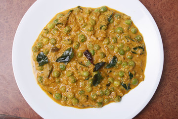 Malabar green peas curry is dish from kerala.