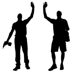 Vector silhouettes man.