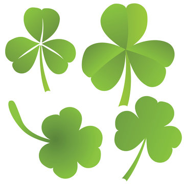 Collection of clovers, vector