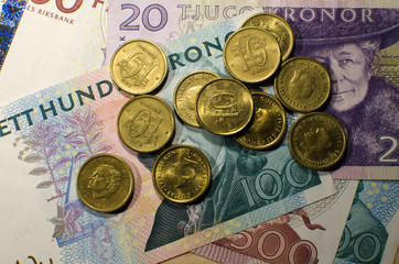 Swedish coins and banknotes