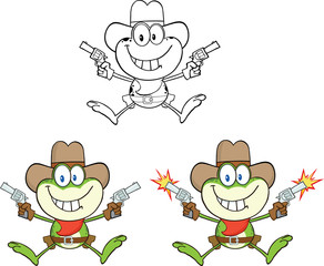 Frog Cartoon Mascot Character 5  Collection Set