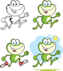 Frog Cartoon Mascot Character 9  Collection Set