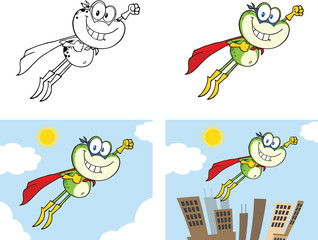 Frog Cartoon Mascot Character 11  Collection Set