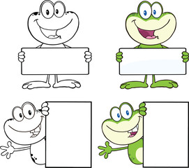 Frog Cartoon Mascot Character 13  Collection Set