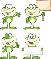 Frog Cartoon Mascot Character 15  Collection Set