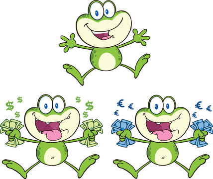 Frog Cartoon Mascot Character 16  Collection Set
