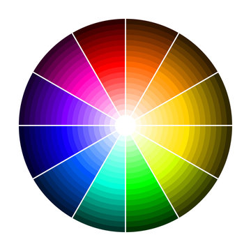 Color wheel with shade of colors