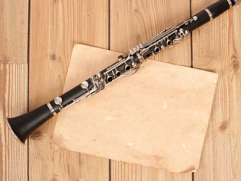 clarinet and blank paper