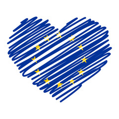 Strichzeichnung Herz - EU © picoStudio