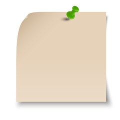 Notiz / Zettel mit Pin
