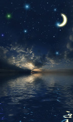 Fototapeta na wymiar Beautiful night sky with a lot of stars