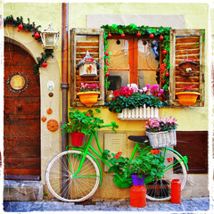 Fototapeta na wymiar pretty streets of small italian villages