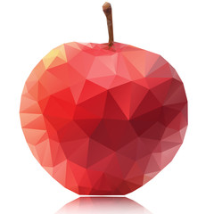 Apple of polygons on a white background