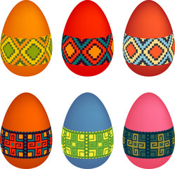 Vector pack of decorated easter eggs