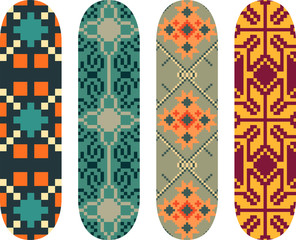 Vector east european pattern skateboard design