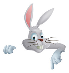 Easter bunny pointing down