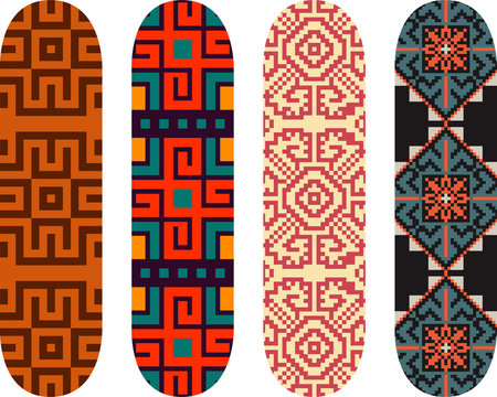 Vector east european pattern skateboard design