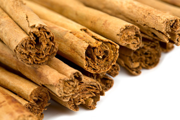 ceylon cinnamon sticks isolated on white