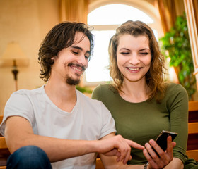Couple with smartphone