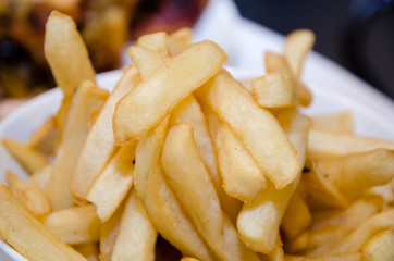 Fast food french fries in a bowl