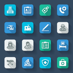 Hospital and emergency.  Colorful