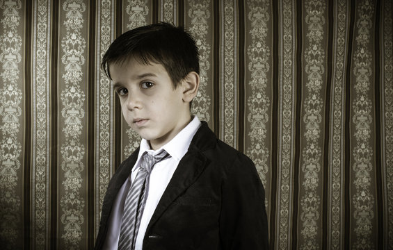 Boy in vintage suit