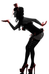 sexy woman stripper showgirl  silhouette