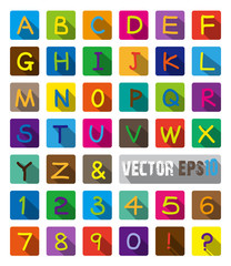 Vector Paper Graphic Alphabet Set.Alphabet and Numbers.