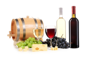 Composition of wine bottle and glass.