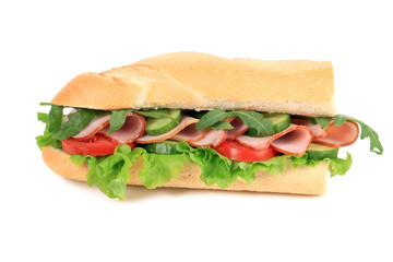 French baguette fresh sandwich.