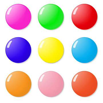 Magnets, buttons color on a white background.