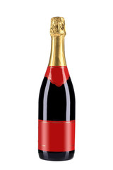 Bottle of red champagne.