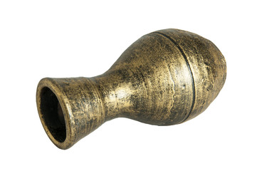Old vase on white background