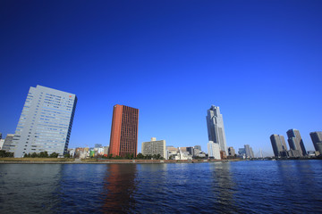 Cityscape looking from Sumida River