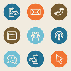 Internet web icon set 2, color circle buttons