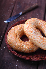 bagels with sesame seeds