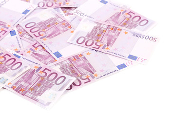 Obraz na płótnie Canvas Five hundred euro notes.